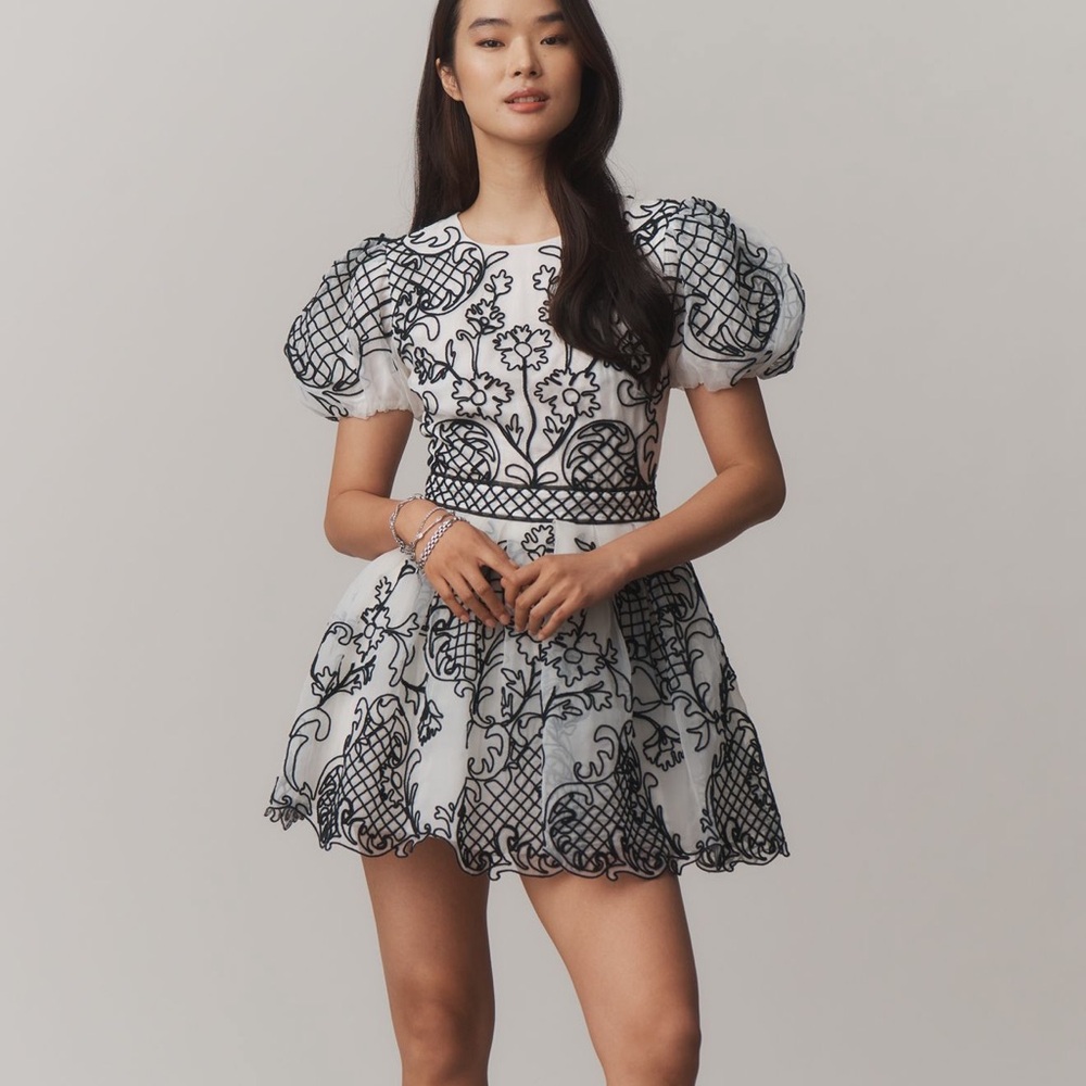 *Anthropologie Maeve Puff Sleeve Mini Dress